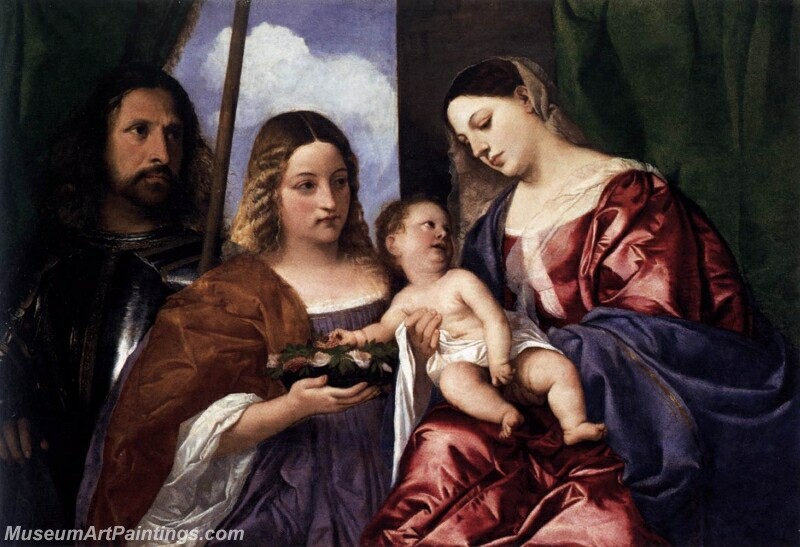 Madonna and Child with Sts Dorothy and George Painting