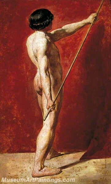 Male Nude with Staff Painting