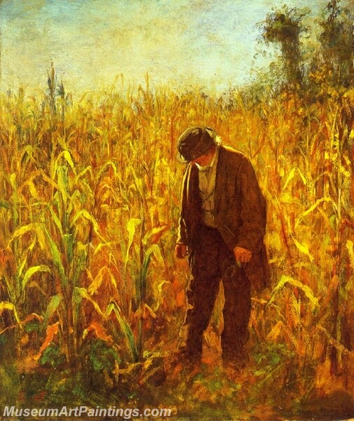 Man in a Cornfield Painting