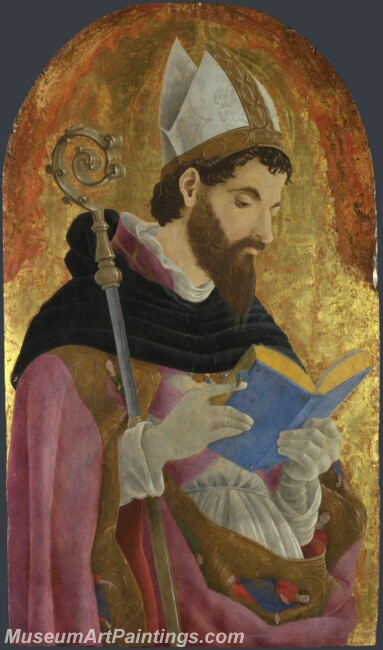 Marco Zoppo A Bishop Saint perhaps Saint Augustine Painting
