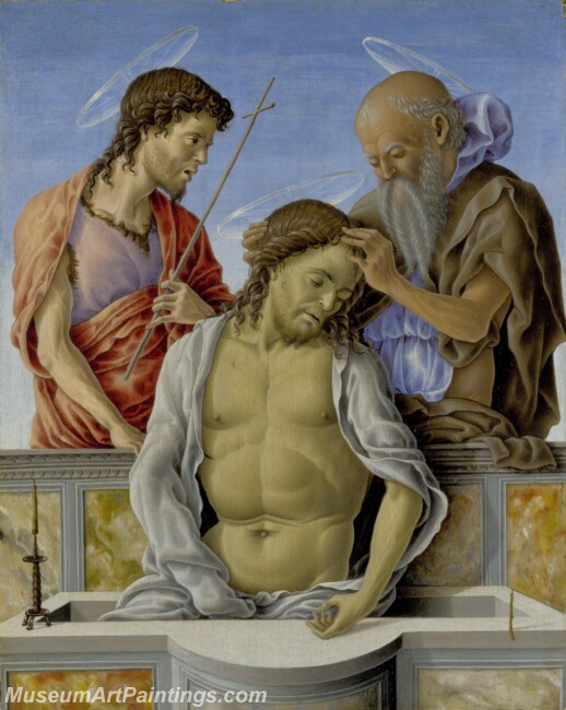 Marco Zoppo The Dead Christ supported by Saints Painting