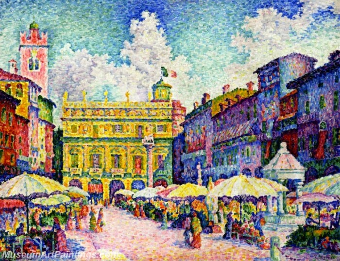 Market in Verona Painting