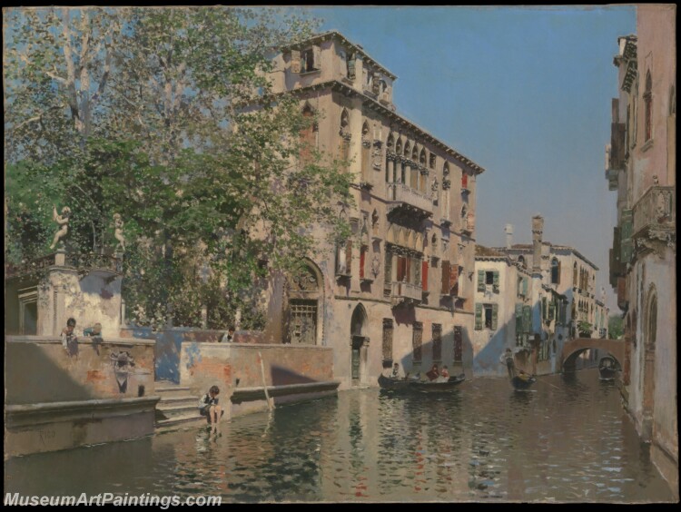 Martín Rico y Ortega A Canal in Venice Painting