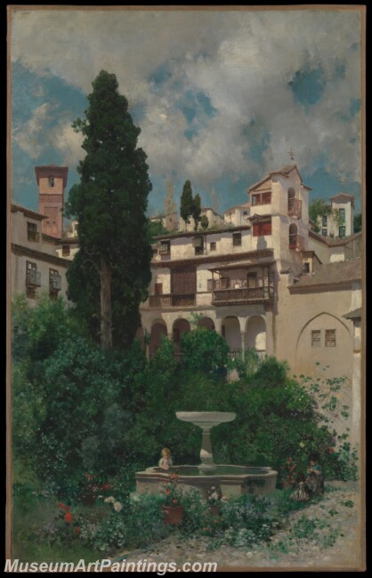 Martín Rico y Ortega A Spanish Garden Painting