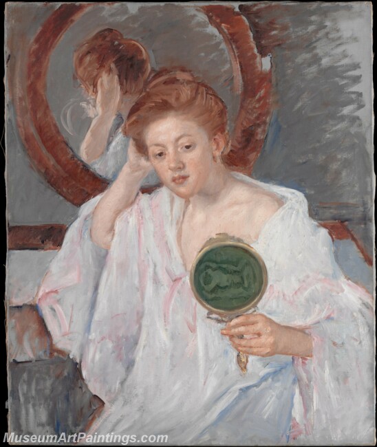 Mary Cassatt Denise at Her Dressing Table Painting