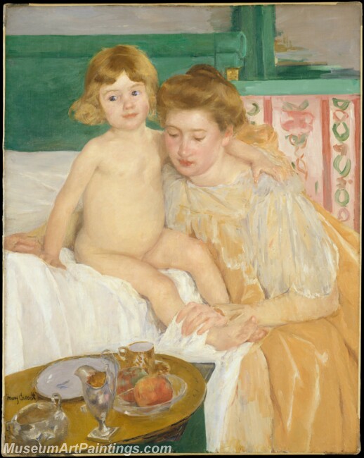 Mary Cassatt Mother and Child Baby Getting Up from His Nap Painting