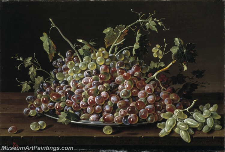 Melendez Luis Egidio Bodegon con bandeja Grape Painting