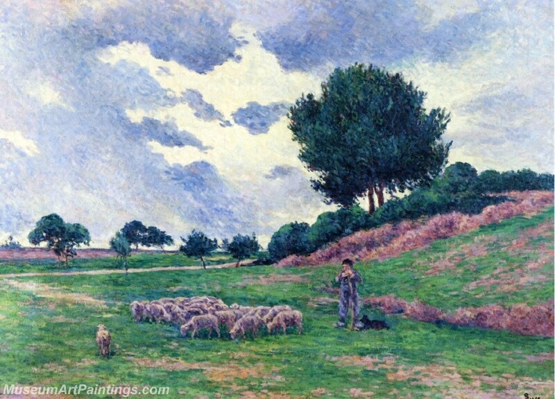 Mereville a Herd of Sheep Painting