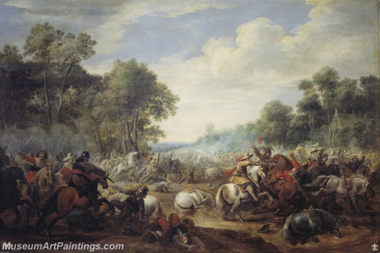 Meulener Pieter Combate de caballeria Painting