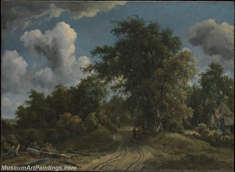 Meyndert Hobbema Woodland Road Painting