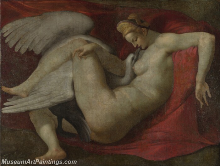 Michelangelo Leda and the Swan Painting