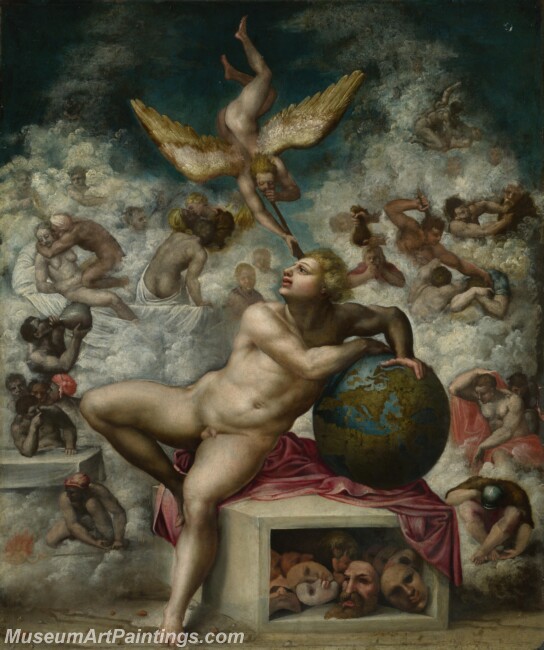 Michelangelo The Dream of Human Life Painting