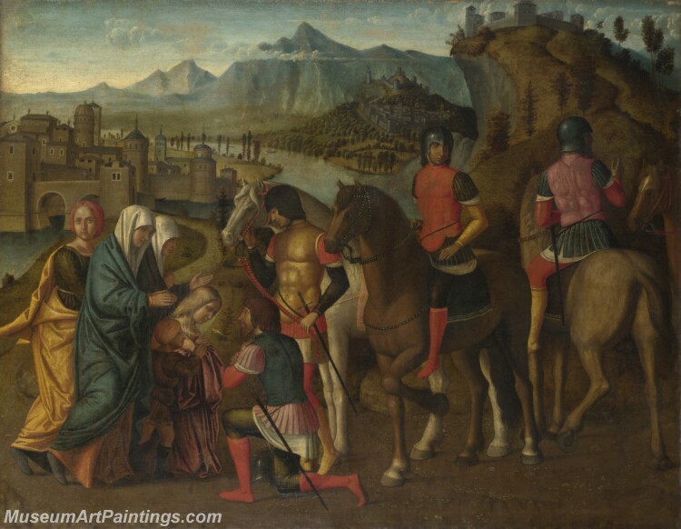 Michele da Verona Coriolanus persuaded by his Family to spare Rome Painting