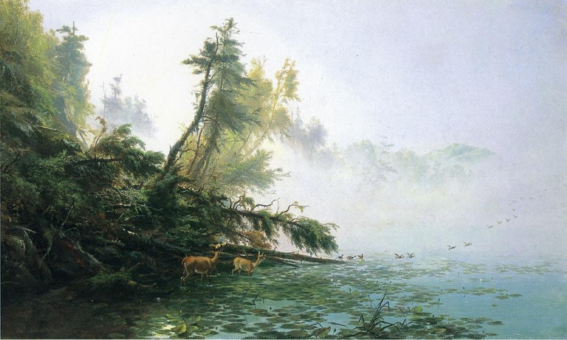 Misty Morning on Racket Lake by James McDougal Hart