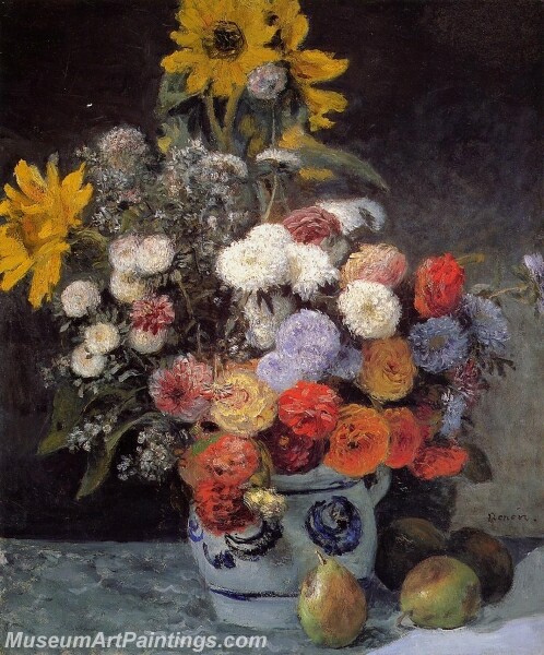 Mixed Flowers in an Earthenware Pot Painting