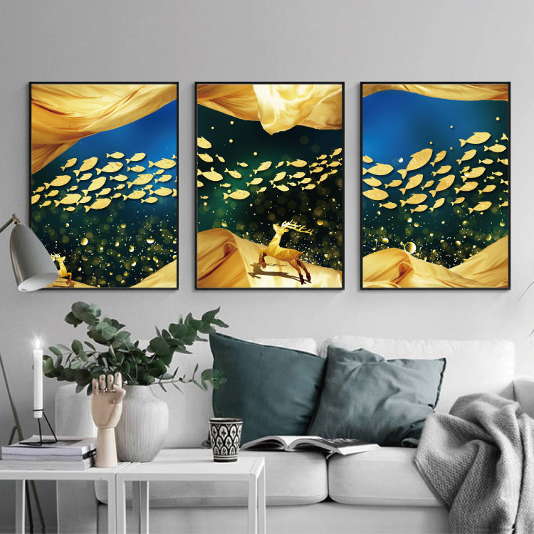 Modern Abstract Art Painting Gold Canvas Prints MAGC012