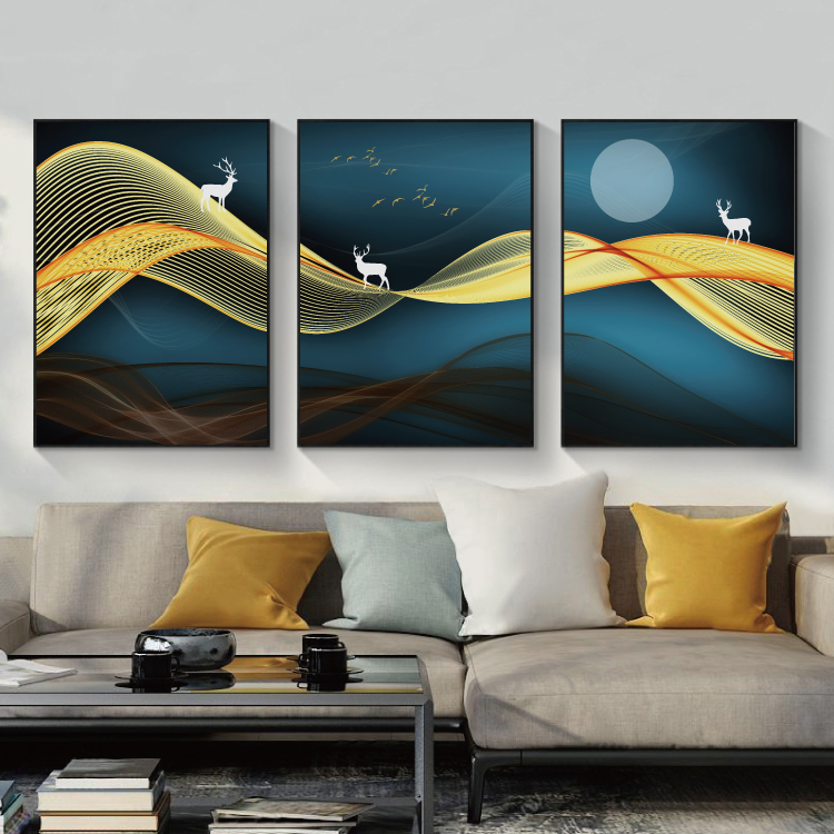 Modern Abstract Art Painting Gold Canvas Prints MAGC014