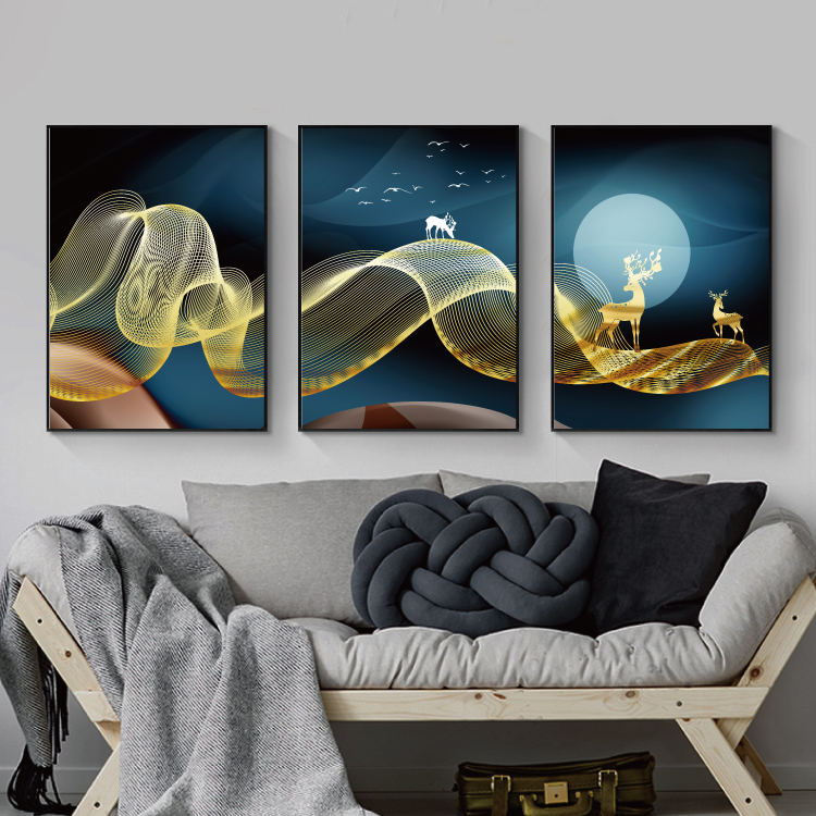 Modern Abstract Art Painting Gold Canvas Prints MAGC015