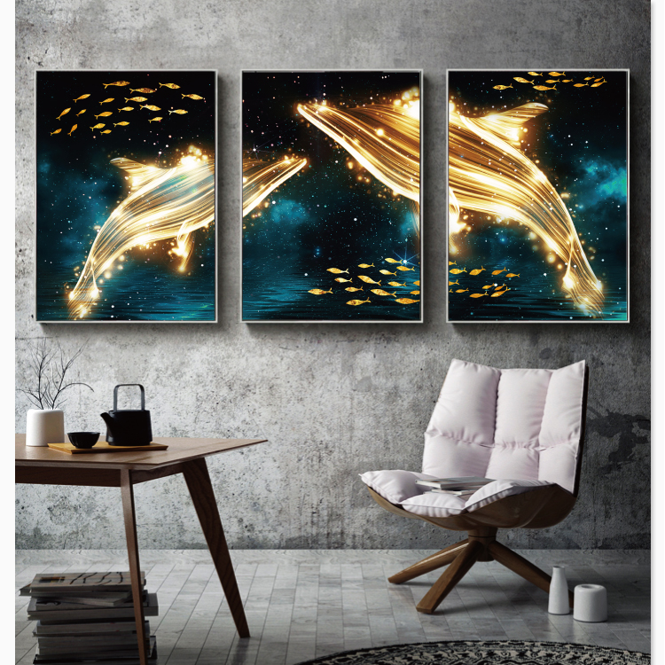 Modern Abstract Art Painting Gold Canvas Prints MAGC02