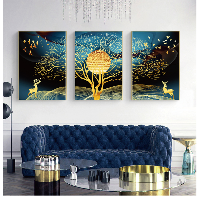 Modern Abstract Art Painting Gold Canvas Prints MAGC025