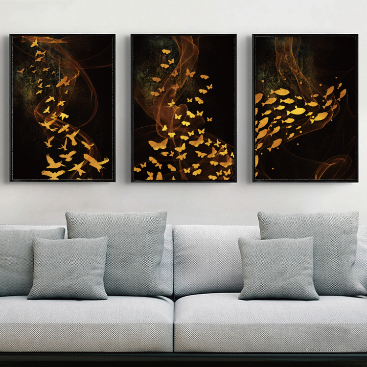 Modern Abstract Art Painting Gold Canvas Prints MAGC029