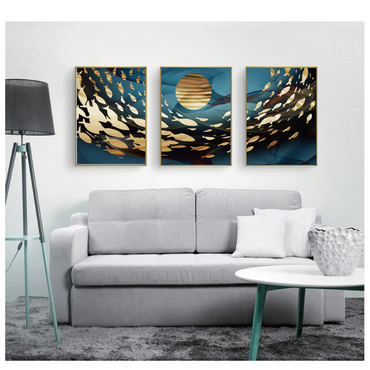 Modern Abstract Art Painting Gold Canvas Prints MAGC03