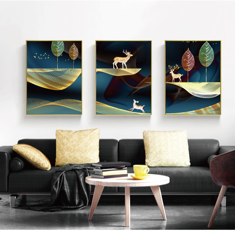 Modern Abstract Art Painting Gold Canvas Prints MAGC04