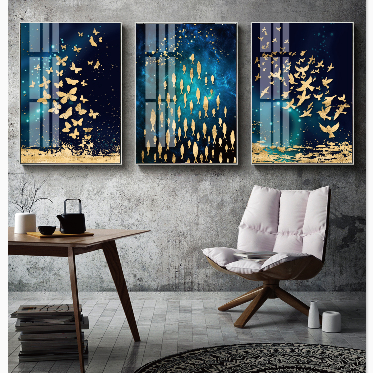 Modern Abstract Art Painting Gold Canvas Prints MAGC09