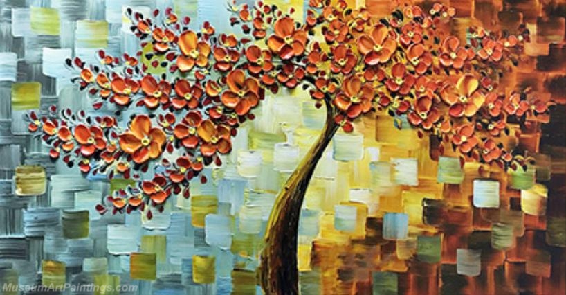 Modern Abstract Art Paintings Knife Oil Paintings Flower Tree Painting KFT013