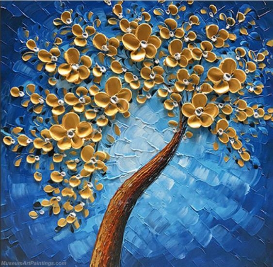 Modern Abstract Art Paintings Knife Oil Paintings Flower Tree Painting KFT018