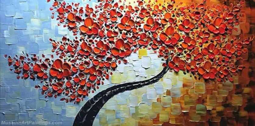 Modern Abstract Art Paintings Knife Oil Paintings Flower Tree Painting KFT04