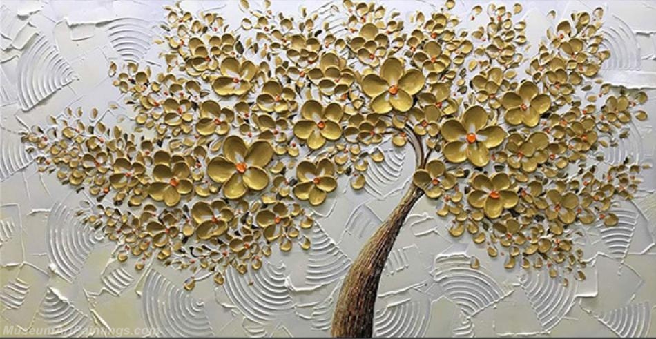 Modern Abstract Art Paintings Knife Oil Paintings Flower Tree Painting KFT08