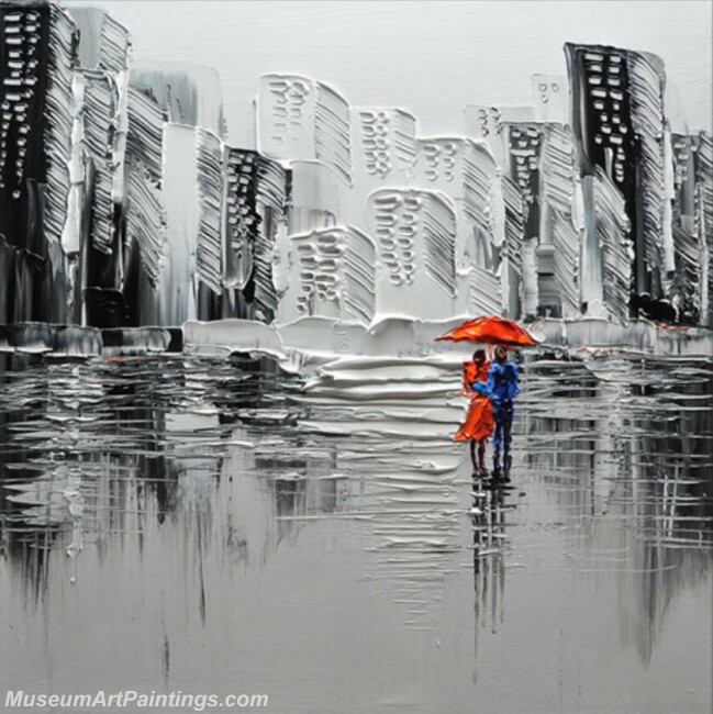Modern Abstract Art Paintings Raining MA02