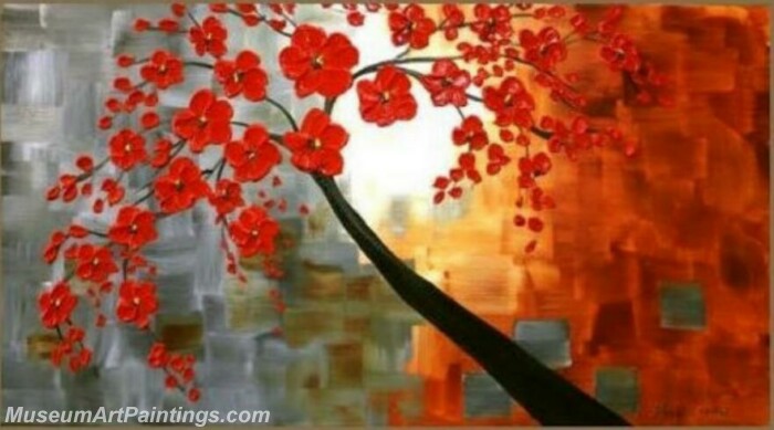 Modern Abstract Art Paintings Red Blossoms Landscape Painting