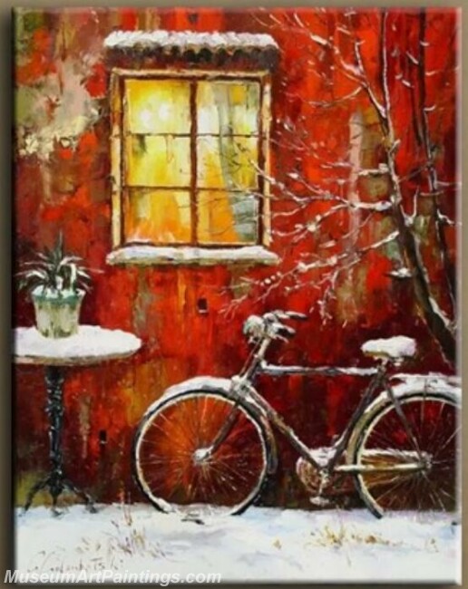 Modern Paintings Bike House Painting MA06