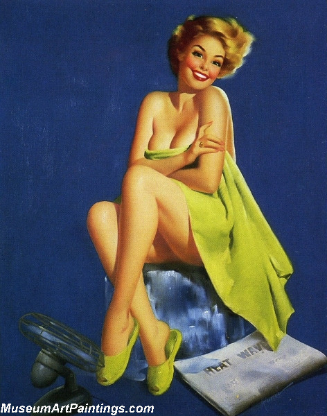 Modern Pinup Art Paintings Cooling Off