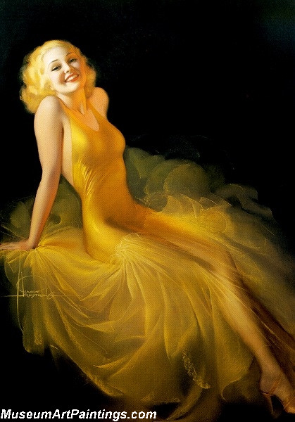 Modern Pinup Art Paintings Golden Girl