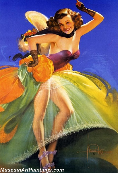 Modern Pinup Art Paintings On the Beam