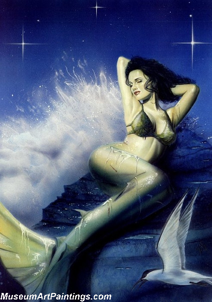 Modern Pinup Art Paintings The Mermaid
