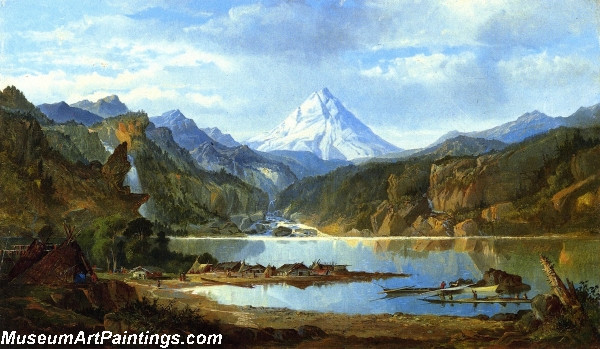 Mountain Landscape with Indians Painting by John Mix Stanley