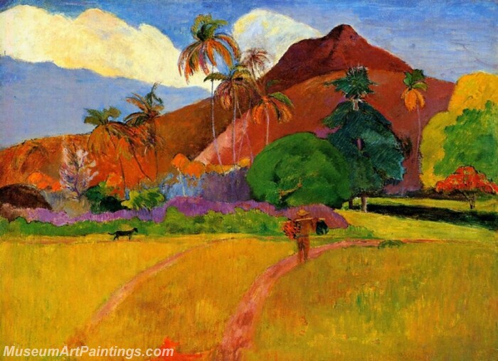 Mountains in Tahiti Painting