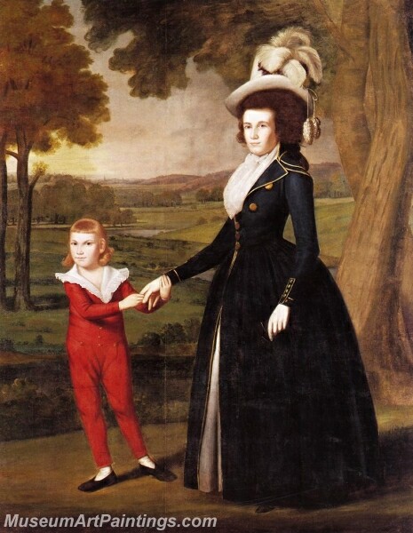 Mrs William Moseley and Her Son Charles Painting