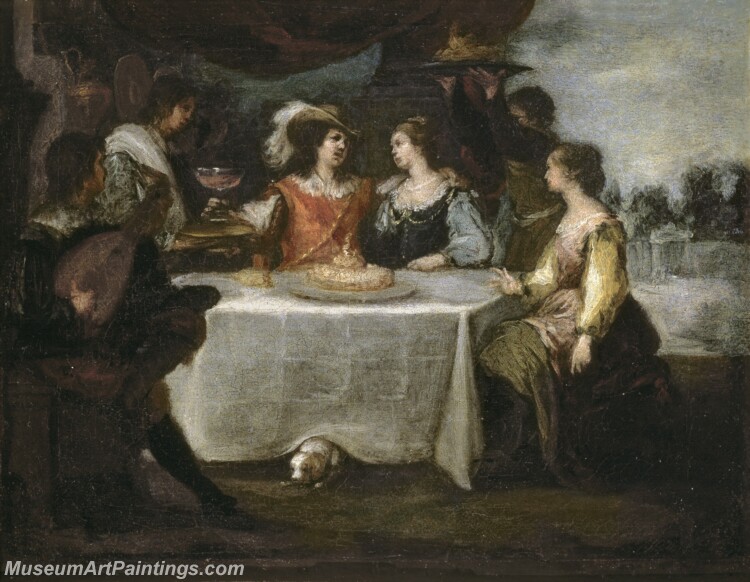 Murillo Bartolome Esteban La disipacion del hijo prodigo Painting