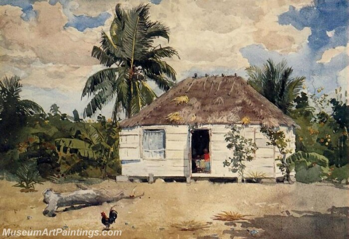 Native Huts Nassau Painting