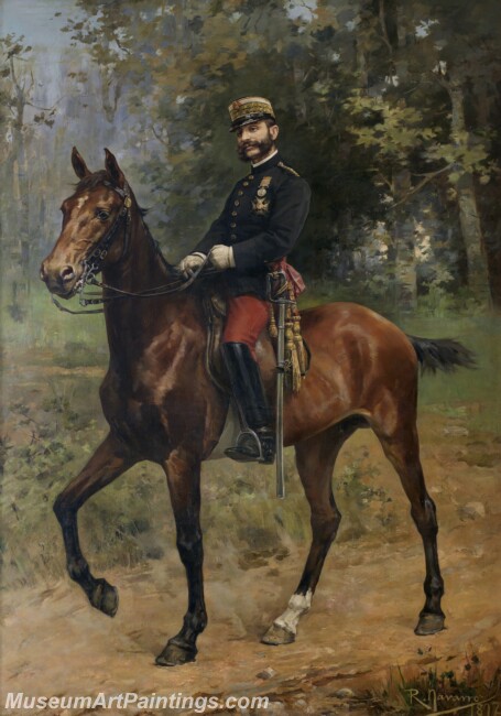 Navarro Roman El rey Alfonso XII a caballo Painting