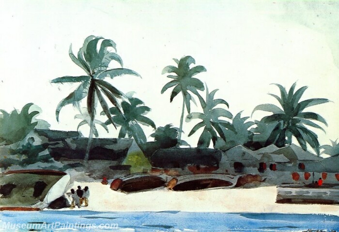 Negro Cabins and Palms Painting