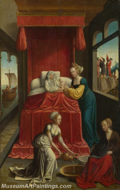 Netherlandish The Birth of Virgin Painting