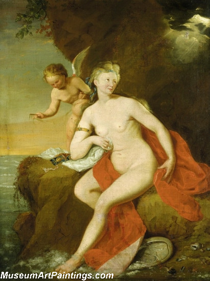 Newly Born Venus Cared for by Cupid