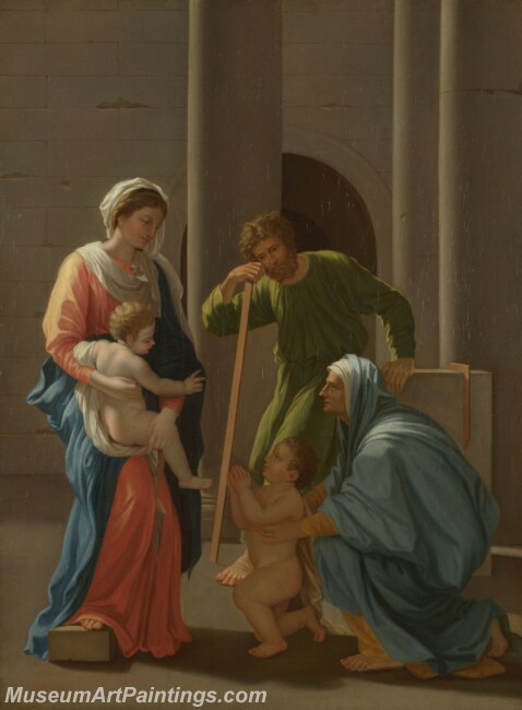 Nicolas Poussin The Holy Family with Saints Elizabeth and John Painting