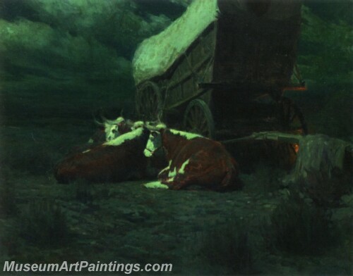 Night on the Overland Trail Painting